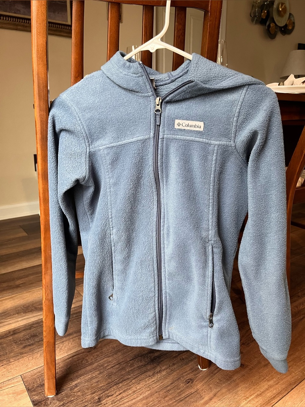 Columbia Girls' Dusty Blue Fleece Full Zip-Up Hoodie, 10/12! Warm!